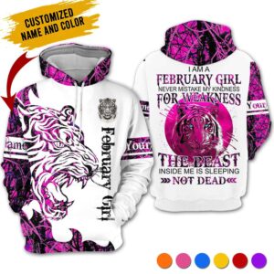 Personalized Name February Girl 3D All Over Printed Clothes TH175R2