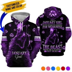 Personalized Name January Girl 3D All Over Printed Clothes TB27041C1