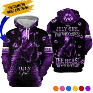 Personalized Name July Girl 3D All Over Printed Clothes TB27041C7
