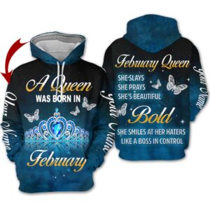 Personalized Name February Girl 3D All Over Printed Clothes HN714A2