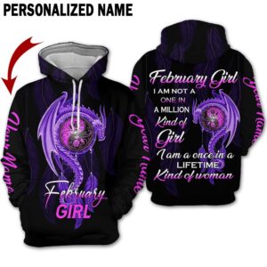Personalized Name February  Girl 3D All Over Printed Clothes TB19A2