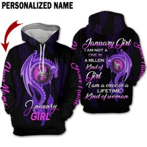 Personalized Name January Girl 3D All Over Printed Clothes TB19A1