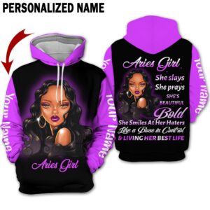 Personalized Name Aries Girl 3D All Over Printed Clothes AA0401B2