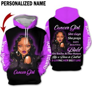 Personalized Name Cancer Girl 3D All Over Printed Clothes AA0401B3